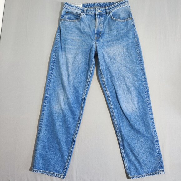 H&M 90's Baggy Jeans women's sz 12 medium washed denim blue recycled collection - Picture 1 of 14